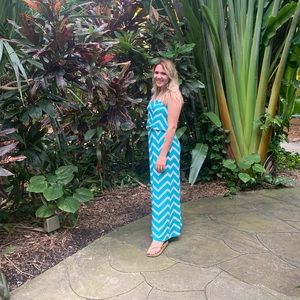 Blue/white stripped Maxi Dress